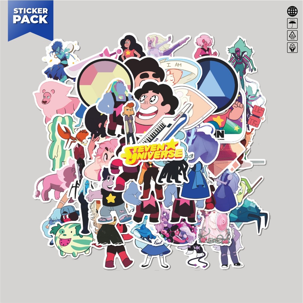 

[100PCS]Stiker Pack Stiker Kartun Steven Universe Char Mix 5 Aesthetic Vinyl Anti Air Dekorasi Sticker Laptop Buku Journal Koper Helm Casing HP Gitar Helm Skateboard