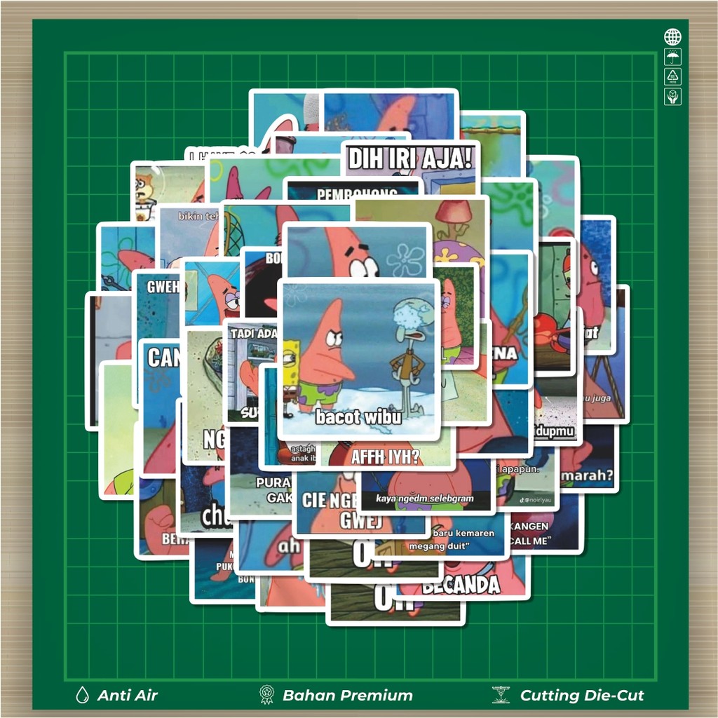 

HOT 50 PCS STIKER Stiker Patrick Meme V5 Stiker Fashion Cars Decal Dingin Kartu Album Custom Vinyl Anti Air- Sticker Aesthetic Buku Journal Koper Casing HP Tablet Laptop Helm Motor Botol Minum