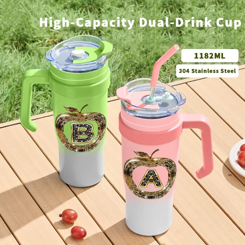 Tumbler Coffee Mug Stainless Steel Dengan Tali CUP 1182 ML Simple Letter A Letter B Letter C Letter 