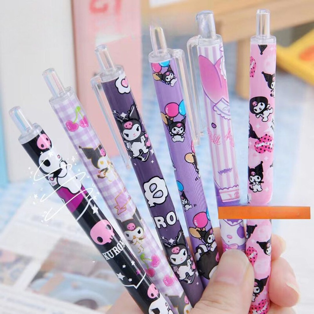 

JB - (6pcs) Pulpen Gel / Pena Set Sanrio Kuromi 0.5mm Alat Tulis Anak Sekolah STY7066
