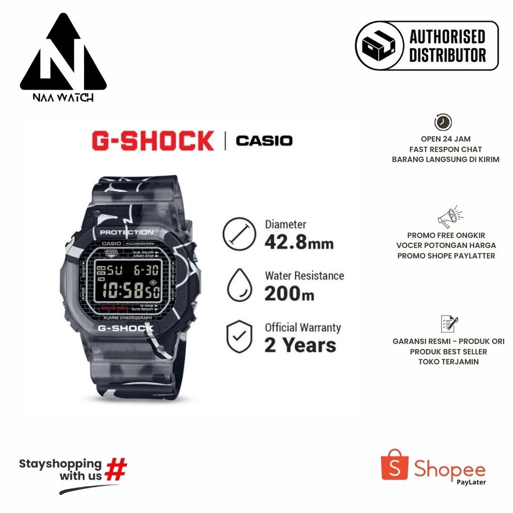 [READY INSTANT] G-Shock Jam Tangan Pria DW-5000SS-1DR Original Digital Black