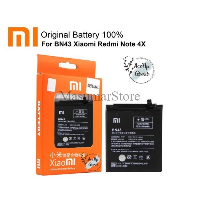 Batre Baterai Xiaomi Redmi Note 4 / Note 4x Snapdragon Original 100%