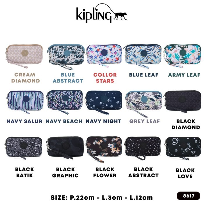 Pouch Kipling Motif - Dompet HP dan Kartu Banyak Sekat
