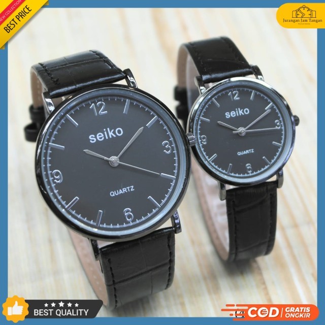Jam Tangan Couple Seiko HW 0988 Kulit - Bisa Bayar Ditempat - COD - Grosir