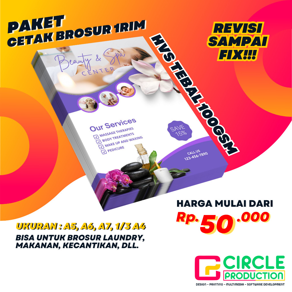 

Promo!!! CETAK BROSUR MURAH | FREE DESIGN | BAHAN HVS 100GSM | HARGA PER 1 RIM | DESIGN SUKA-SUKA