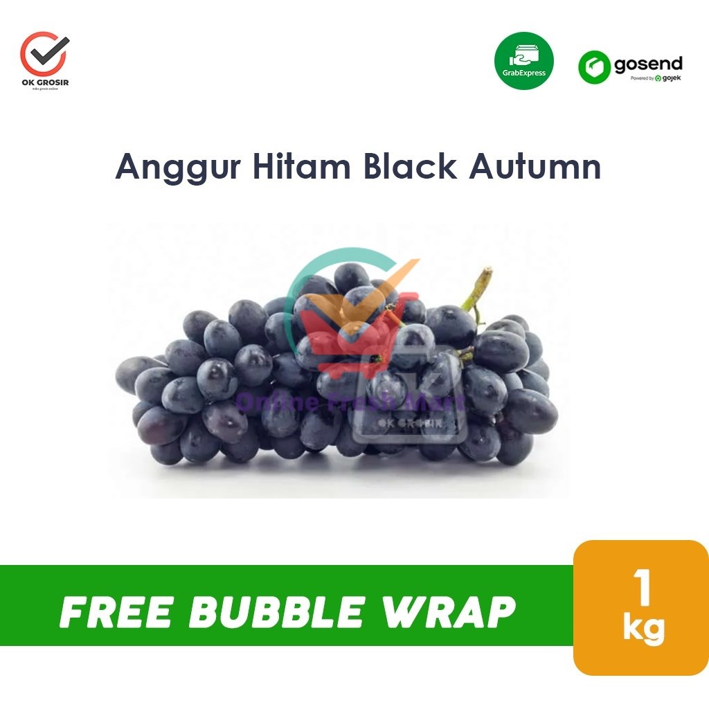 

Buah Anggur Black Autumn Manis Renyah (KHUSUS INSTANT) - Fasyanita Denpasar