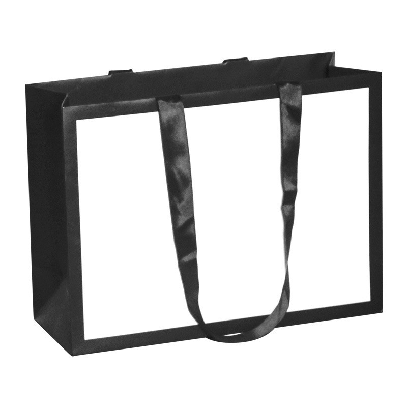 

StoBag 5pcs Kraft Paper White Black Gift Packaging Tote Bags Cardboard Clothes Present Favors Party Store Portable Custom Logo