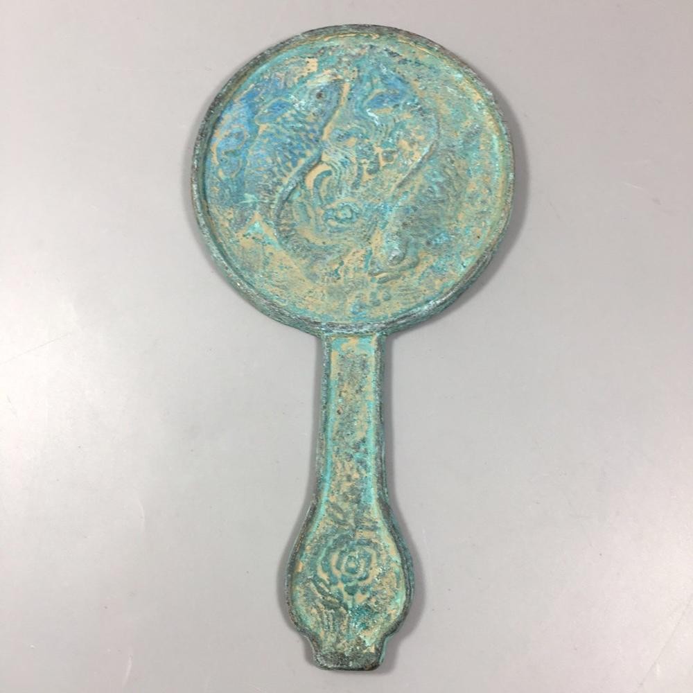 Exquisite Antique Round Pisces Bronze Mirror Ornament