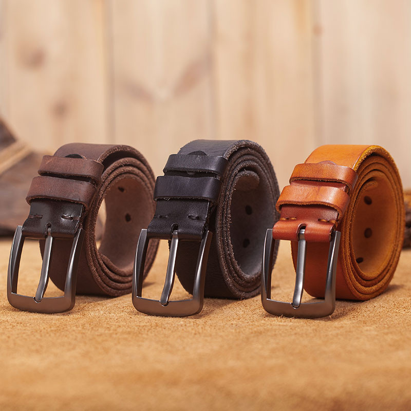 

Men leather belt,Retro top quality Genuine Leather Belts for men, Male metal Pin Buckle belt