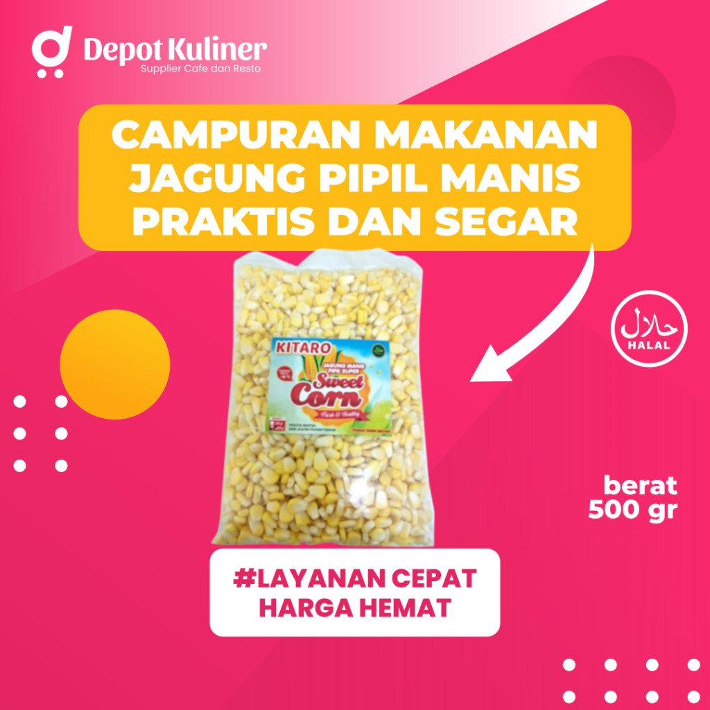 

Depot Kuliner Jagung Pipil Super Manis Beku Kitaro 500 Gr