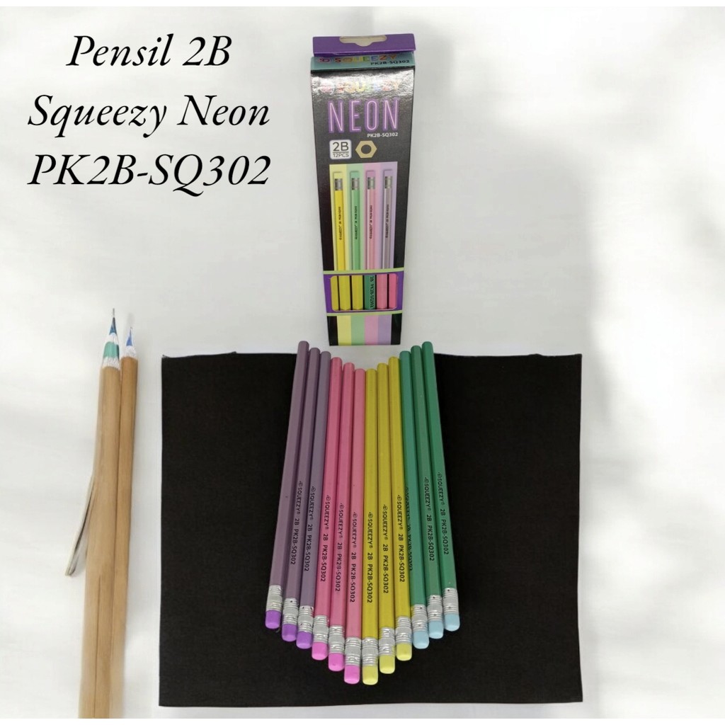 

Pensil Penghapus 2B Squeezy Motif Warna Neon PK2B-SQ302 Murah