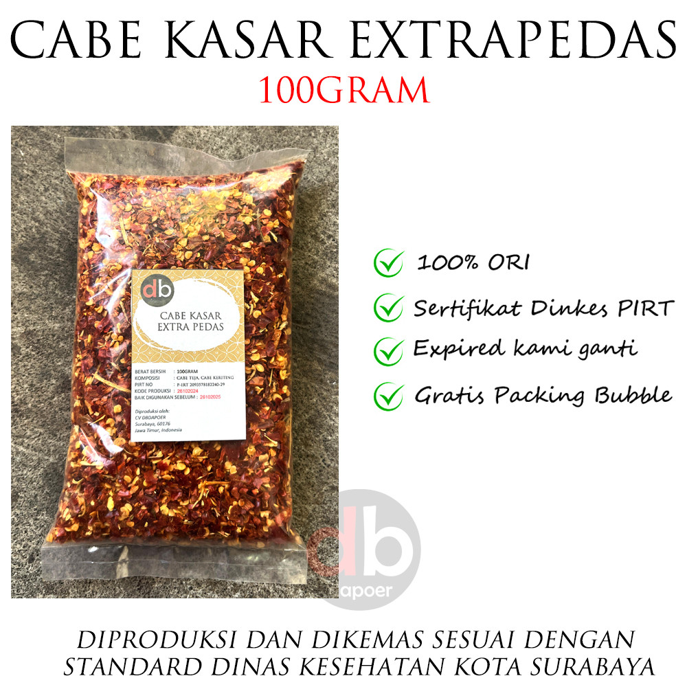 

Chili Flakes Extra Pedas 100GRAM Cabe Kasar