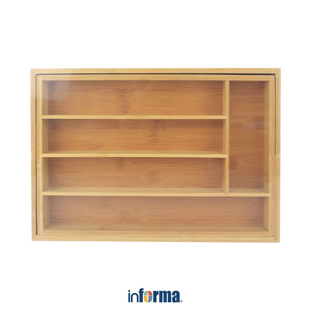 Informa Cooking Color Dante Tempat Alat Makan Bambu Expandable - Kayu Rak Sendok Organizer Cutlery H