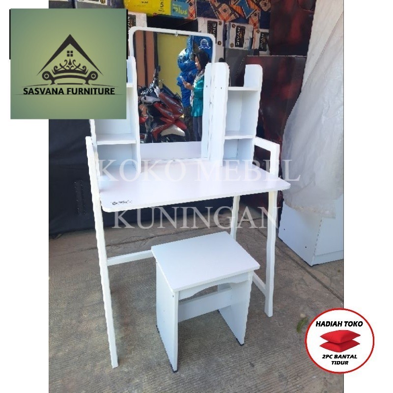 (FREE BANTAL TIDUR) Paket Murah 1 Set lemari dan meja rias / Lemari Baju 3 pintu + Meja Rias Sliding