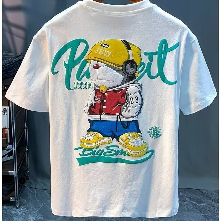 Kaus Lengan Pendek Cetak Katun Pokonyan Kaus Kartun Atasan Jepang Trendi Tipis Musim Panas 2024kaos 