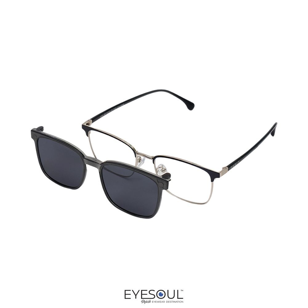 Parim Eyewear Kacamata Optical Magnetic Flip On Square - Biru Tua
