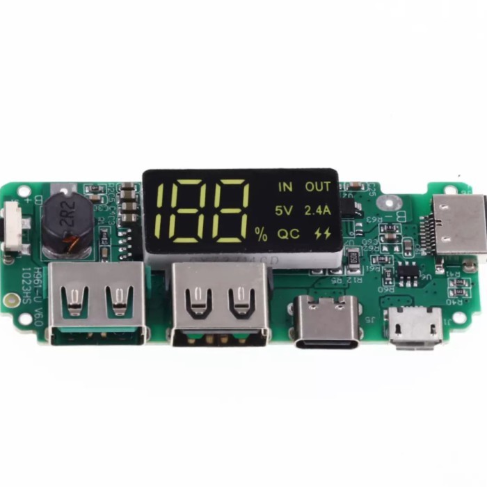 JX-887Y MODULE CHARGER POWERBANK step up boost 2 output USB - 2.4a display -zk