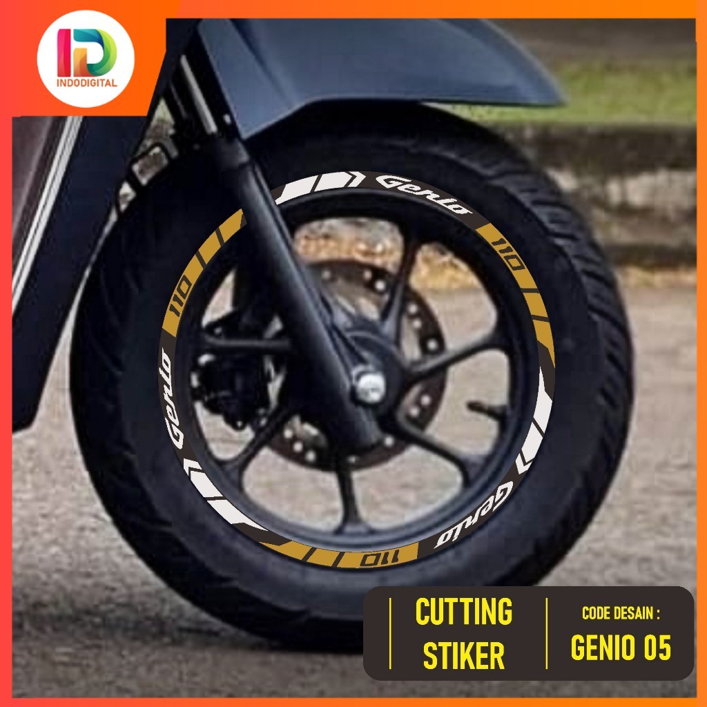 CUTTING STICKER VELG NEW GENIO ID-05 2021 2022 2023  RING 12 STIKER LIS LIST VARIASI BAN