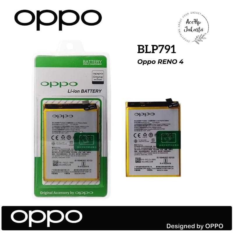 Baterai Batre Oppo Reno 4 / Reno 4F Original BLP791 BLP 791 Batrei Battery Batrai OPPO RENO 4 / 4F