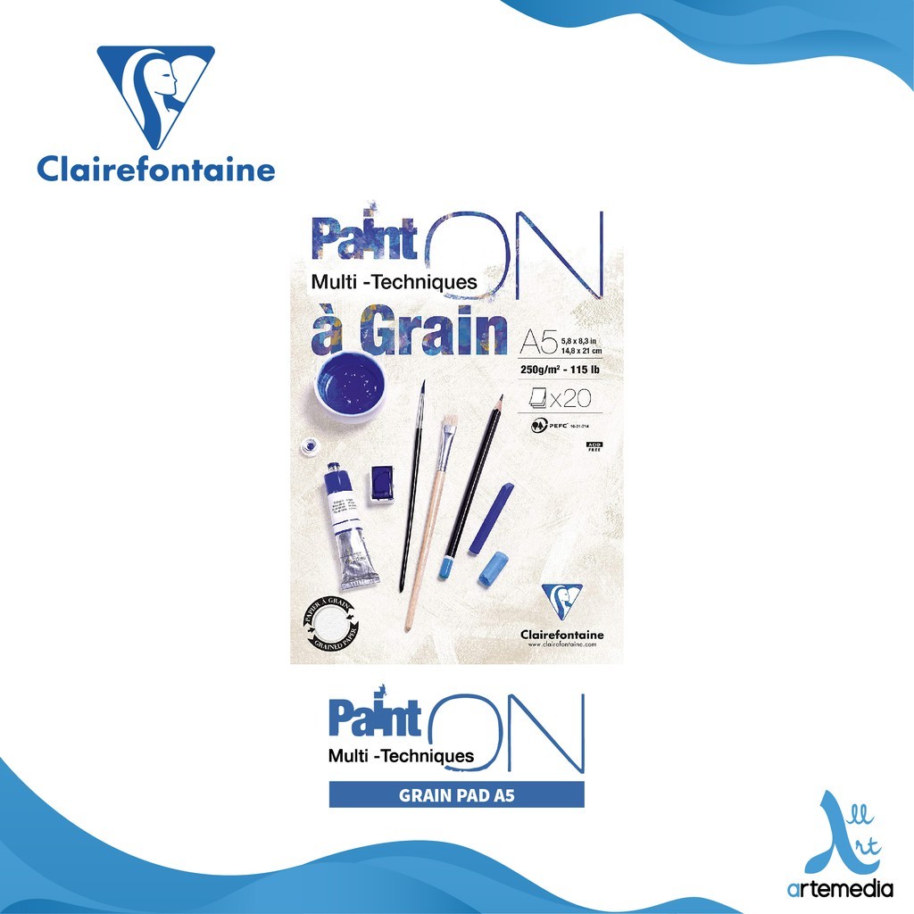 

Gramedia Surabaya - Clairefontaine Paint On a Grain Multi Technique Sketch Pad Sketchbook A5 Kertas Gambar