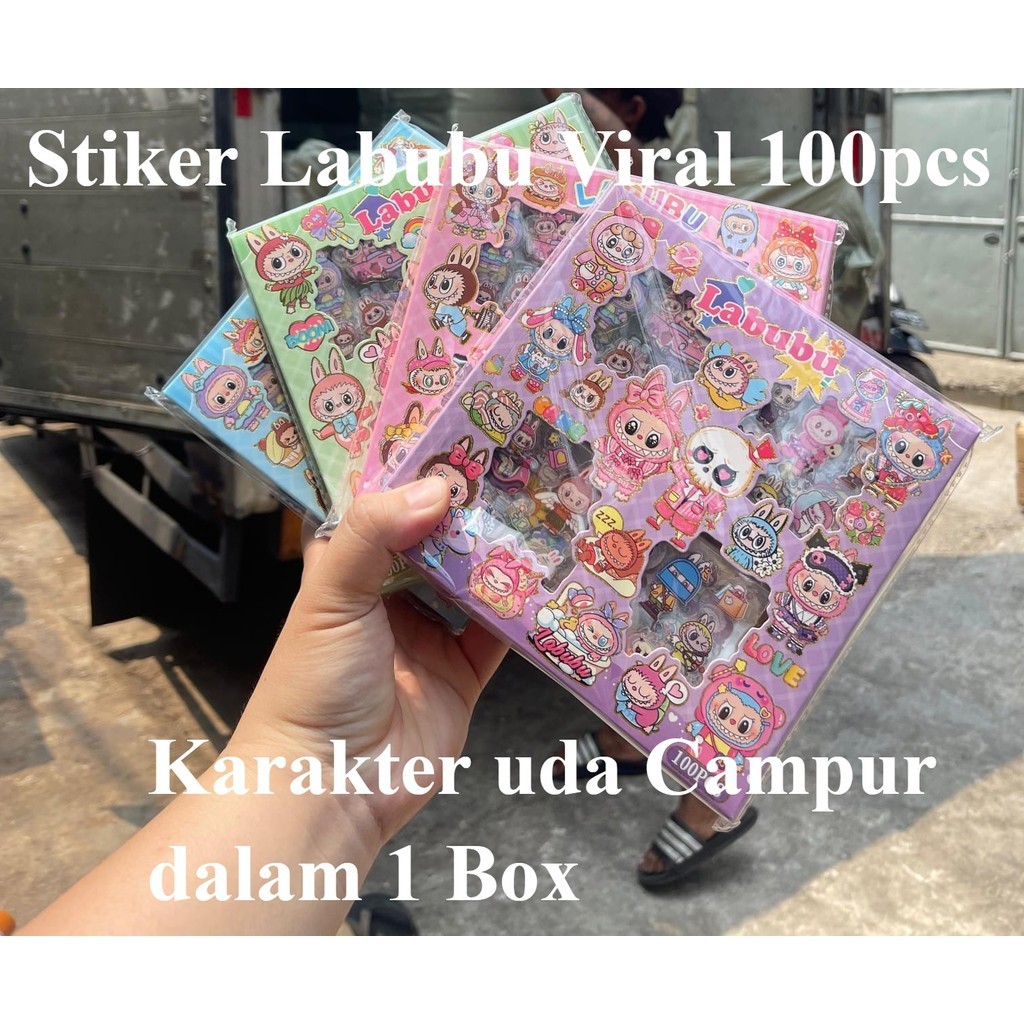 

Stiker Labubu isi 100 Lembar / Stiker Labubu Viral Stiker Tempel Anak Labubu Anak