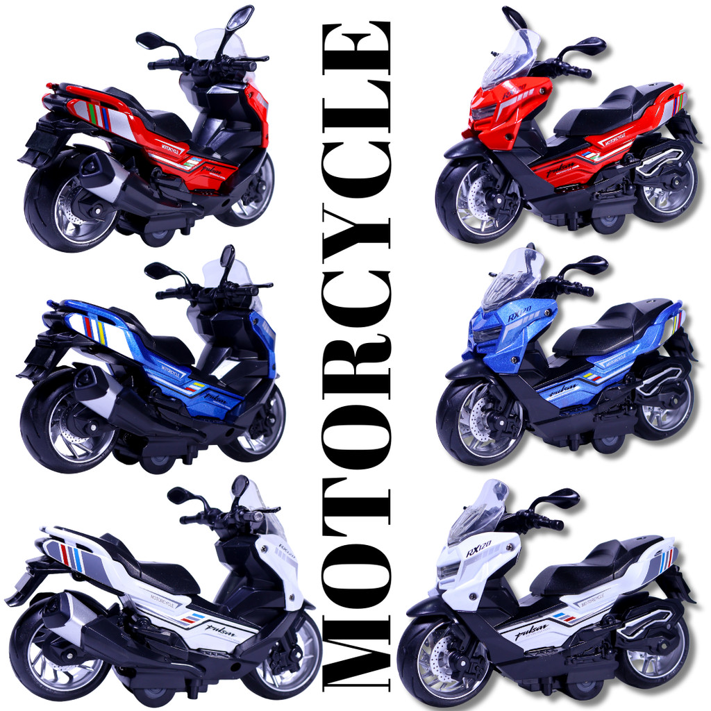 Diecast Alloy Metal Miniatur Sepeda Motor Matic Model Vespa Nmax