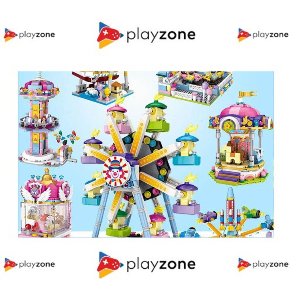 [LG68] LOZ Moc Mini Theme Park Taman bermain Kapal Kora Kora Amusement Ride SERIES Building Bricks B