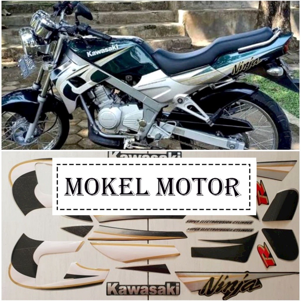 Striping Stiker Polet list motor body motor Kawasaki Ninja R 2005 hijau tua  Stiker