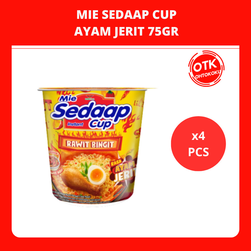 

SEDAAP Mie Instan Cup Ayam Jerit 75gr X4pcs