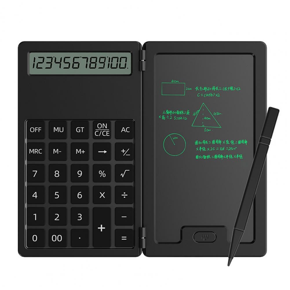 

Scientific Calculator with Erasable Writing Board Battery Powered 12 Digits Standard Function LED Display Student Calculator Off