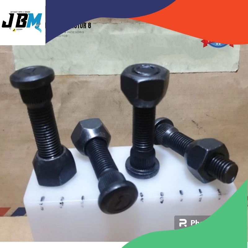 BAUT RODA DAN MUR MITSUBISHI L300/KUDA PANJANG WARNA HITAM