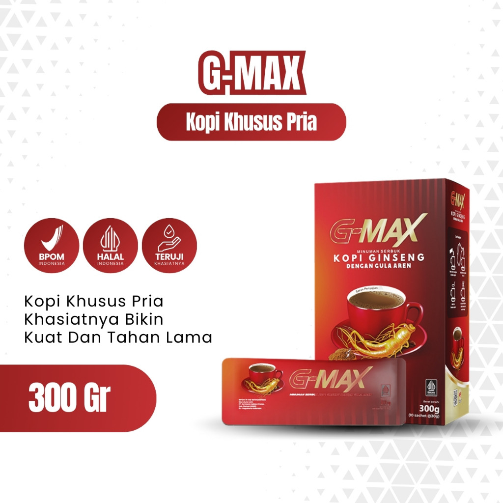 

KOPI G-MAX GINSENG GULA AREN SACHET - KOPI STAMINA PRIA