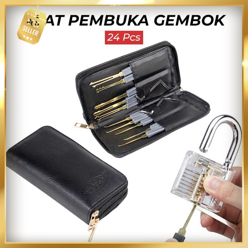 Goso Set Alat Pembuka Gembok Kunci Pintu Lock Pick Locksmith 24 PCS - 038