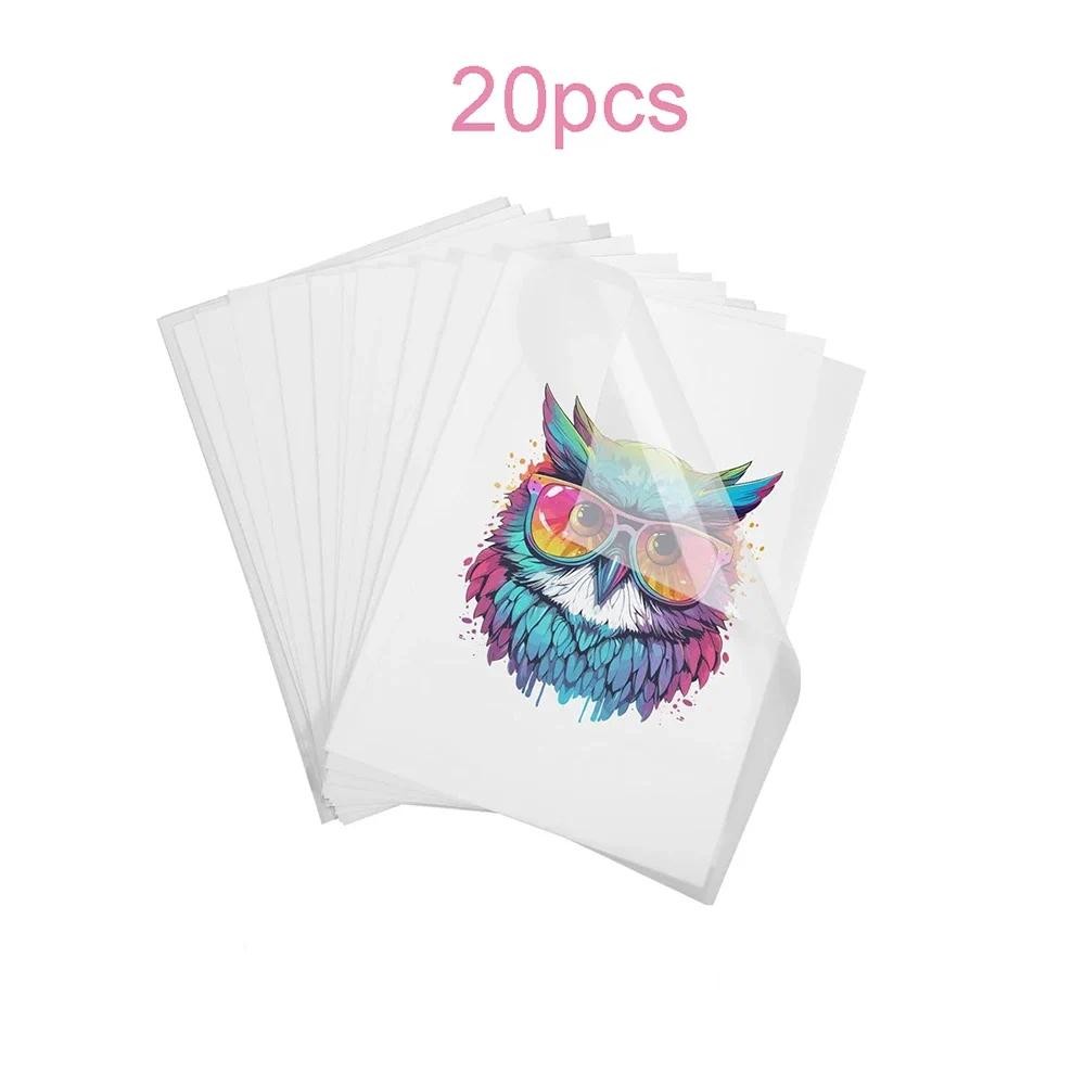 

A4 DTF Transfer Film, 20 Sheets of Double-Sided PET Heat Transfer Paper for T-Shirt Textile - Cold & Hot Peel