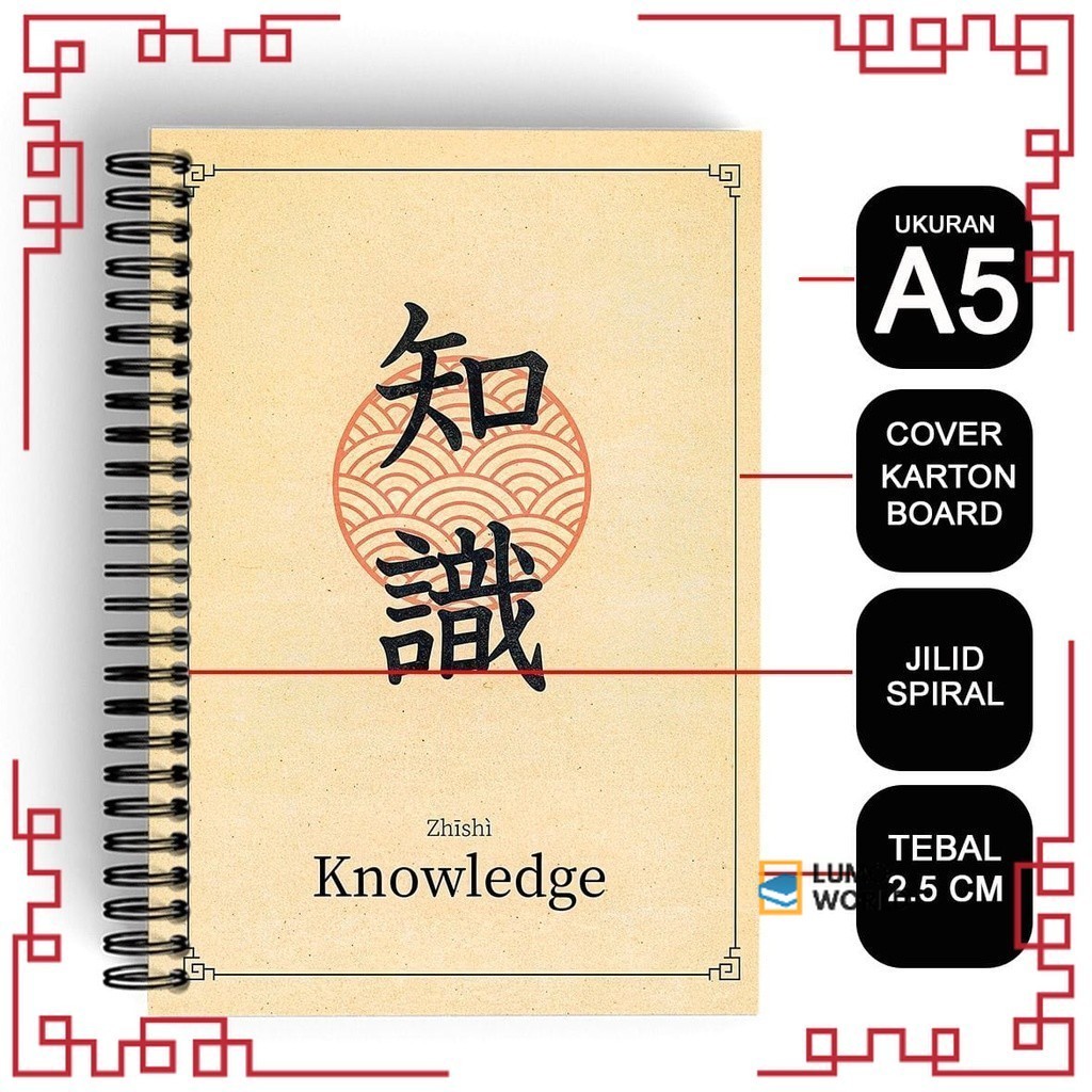

Notebook Cover Tebal A5/Buku polos Mandarin/Spiral Kawat