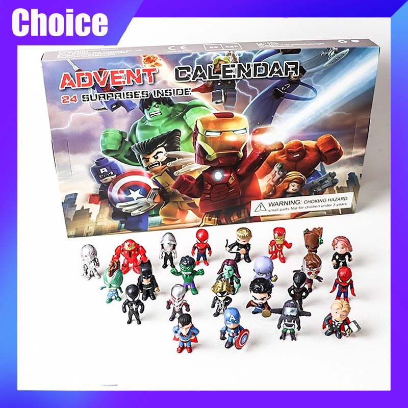 

The Avengers Iron Man Christmas Advent Calendar Blind Box 24 Days X-Mas Countdown Calendar Anime Cartoon Action Figure Toy Gift