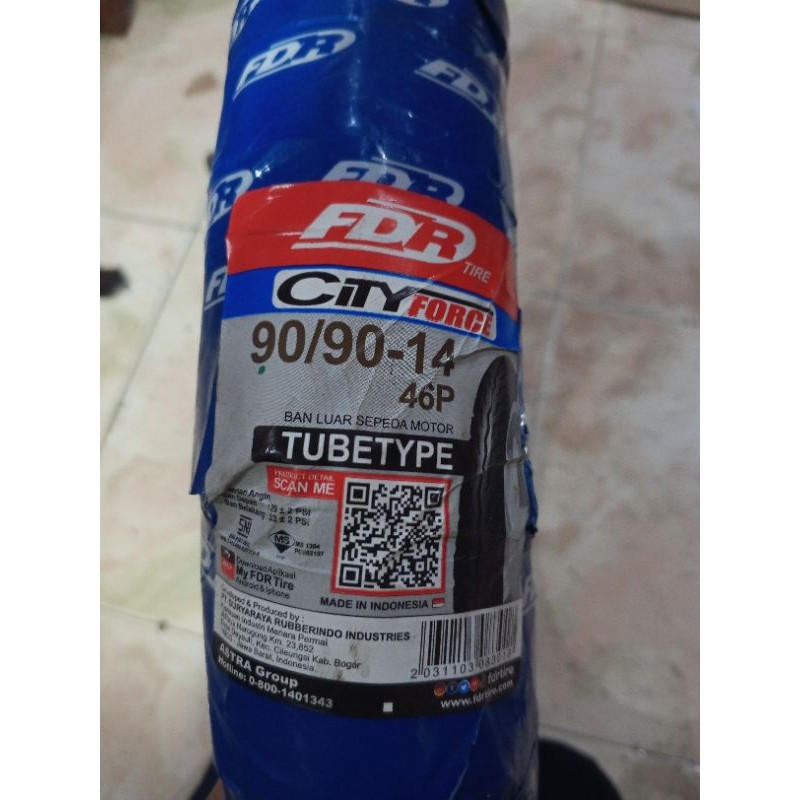 Ban Luar FDR City Force Matic 90/90 Ring 14 Tube type Tipe Ban Dalam mafia ksm store