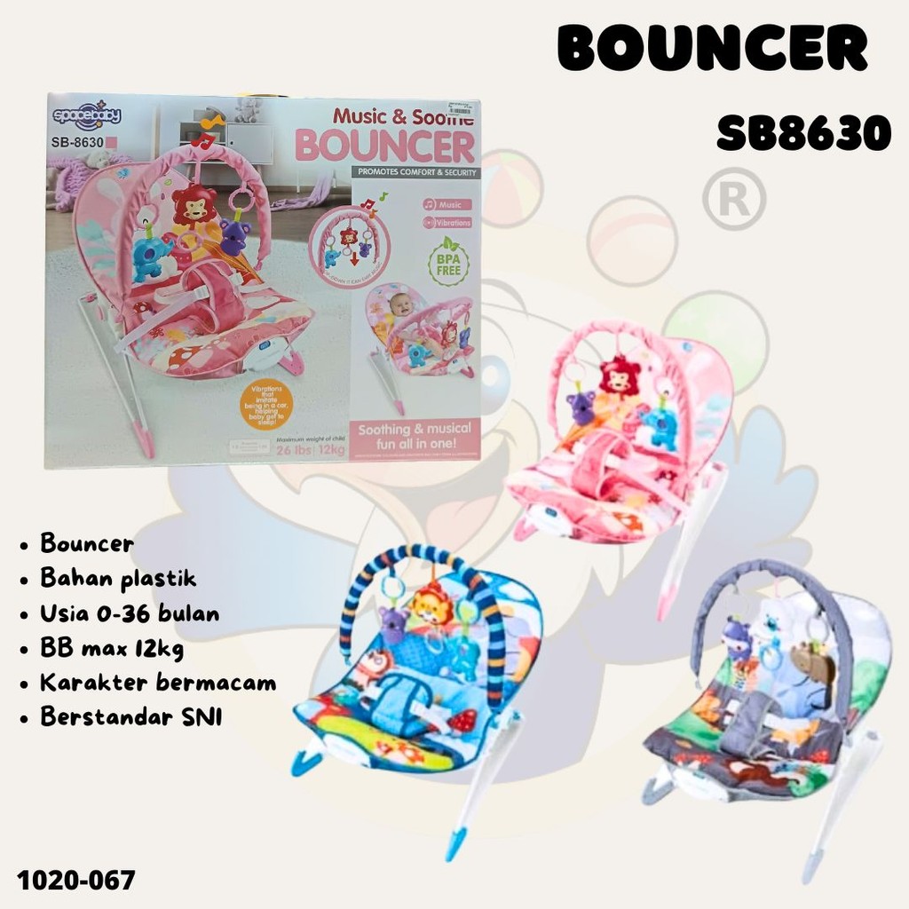 SPACE BABY BOUNCER MUSIC & SOOTHE SB8630/MAINAN ANAK BAYI KURSI GOYANG KARAKTER