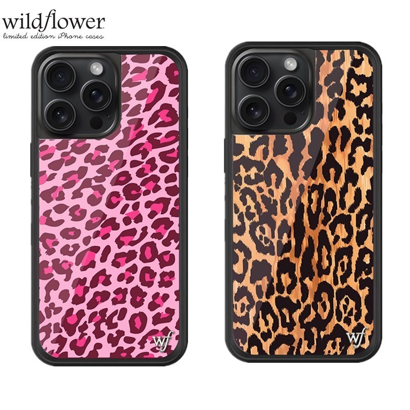 ē Wildflower Leopard Love wf Phone Case For iPhone 15 14 Plus 12 13 Pro Max Acrylic Hard Casing Shoc