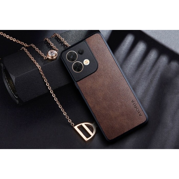 PREMIUM QUALITY - OPPO RENO 8 PRO / RENO 8 PRO+ PREMIUM SOFT CASE LEATHER COVER - Cokelat, RENO 8 PR