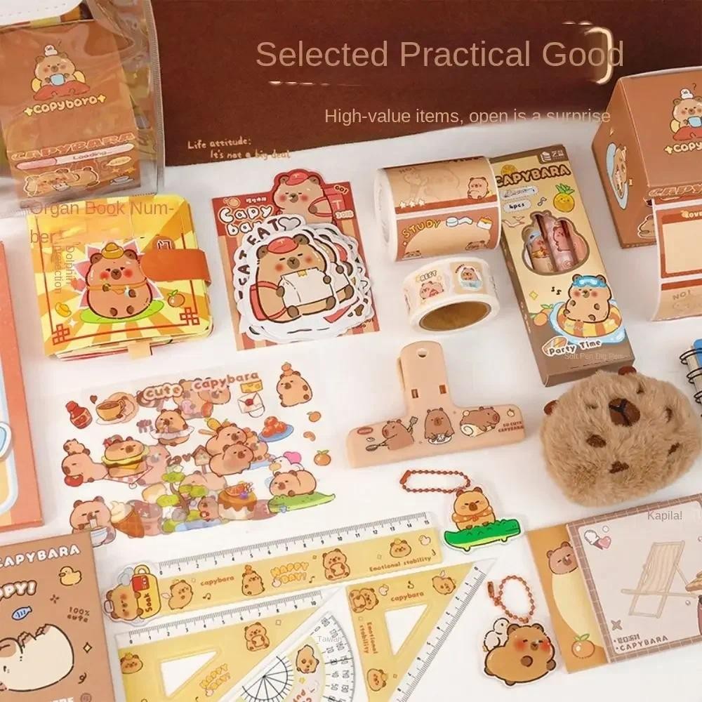 

Learning Stationery Set with Cartoon Style Cute Capybara Theme Can Be Used As A Gift