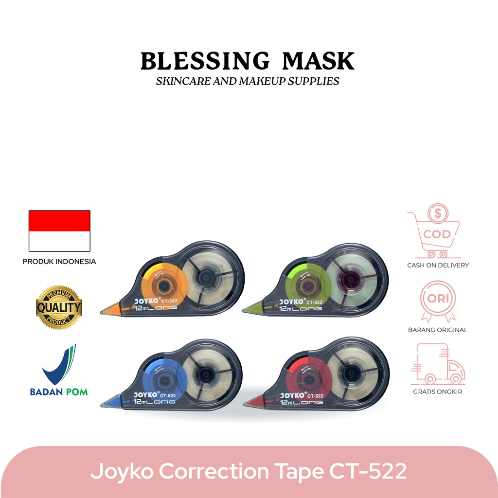 

JOYKO Correction Tape / TIPEX KERTAS Pita Koreksi Joyko CT-522 - Blessingmask ACC