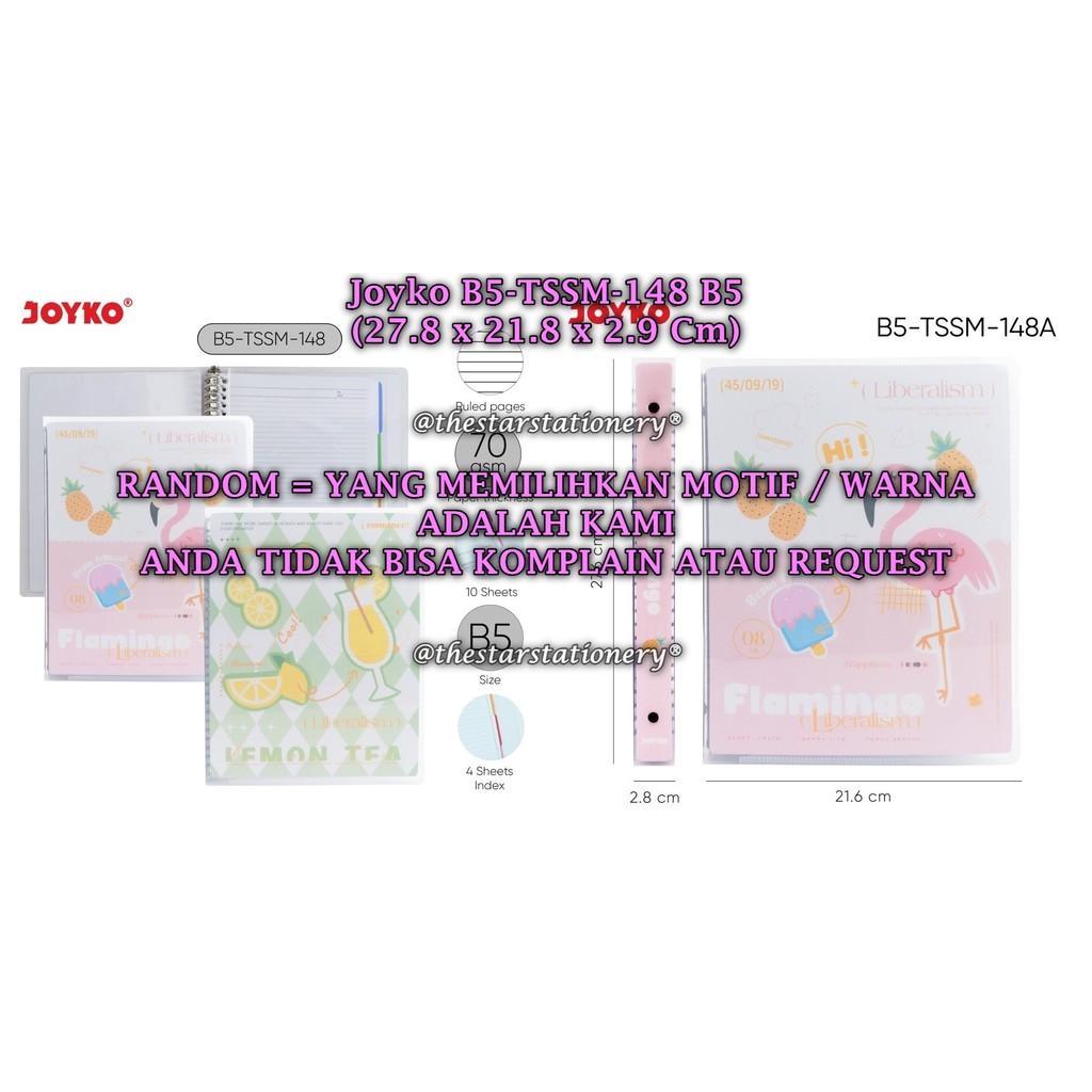 

(1 Biji) GROSIR Map Binder JOYKO B5-TSSM-148 27.8*21.8*2.9 / Binder Note Buku Binder Joyko TSSM