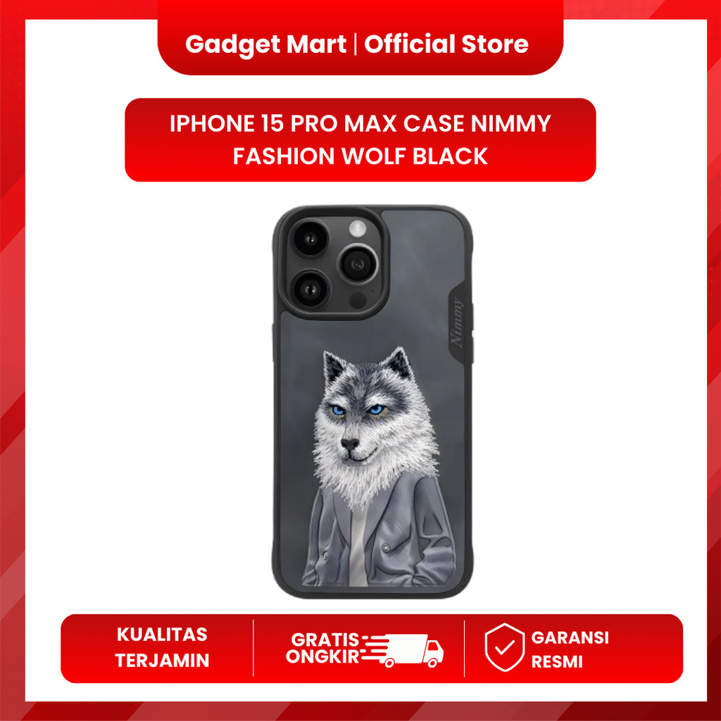 Iphone 15 Pro Max Case Nimmy Fashion Wolf Black