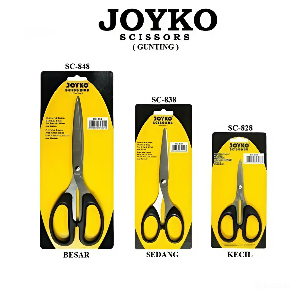 

Gunting Scissors Joyko SC-828/838/848 - Scissors Gunting Kertas Karton Kain Tajam Stainless Joyko