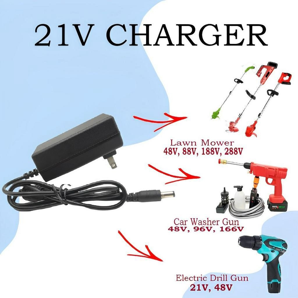 Charger Bor Cordless Adaptor Charger Mesin 21V/12V Cocok untuk kunci pas tanpa kabel dagmara 21V