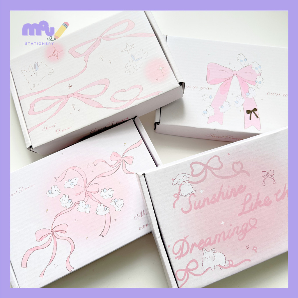 

[MOUMOU] Pink Box Coquette Packaging [20x13x3] / Kotak Kado Aesthetic Warna Pink/ Kotak Hampers Pink/ Kado Hampers/ Box Die Cut/ Kotak Souvenir Pink