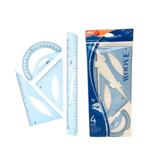 

Set Penggaris Deli EH13 – 4in1 Ruler Set untuk Sekolah & Kantor, Warna Biru, Ukuran Standar