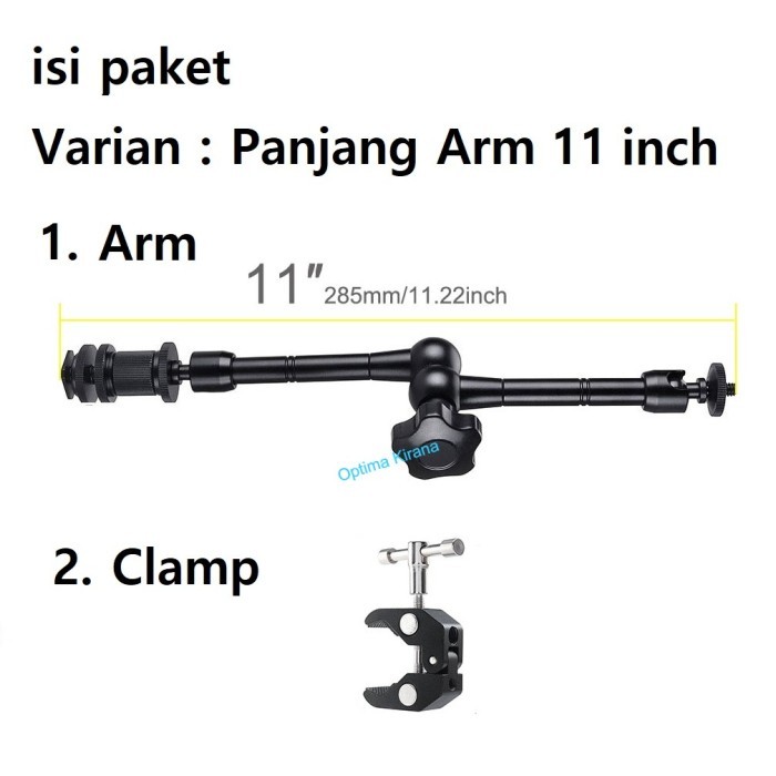 ARTICULATING MAGIC ARM SUPER CLAMP CAMERA DSLR  LED LCD HOT SHOE - Long Arm 7 inch