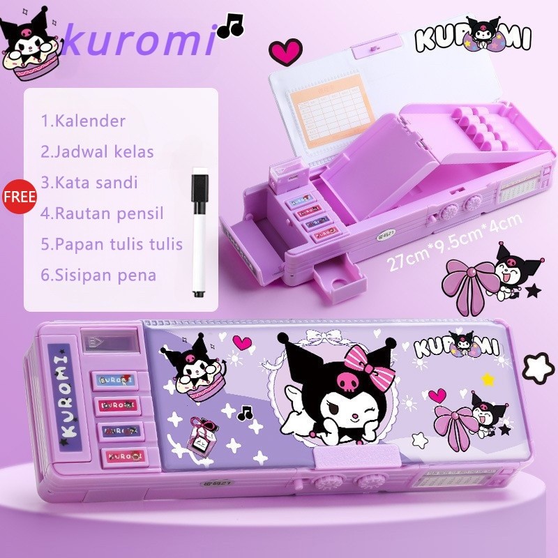 

【Penjual Lokal】Kotak Pensil Bahan tahan air kuromi Tempat Pensil Password Multifungsi Lapis Ganda Berkapasitas Besar Lucu Termasuk Rautan Pensil kotak alat tulis WJH YS